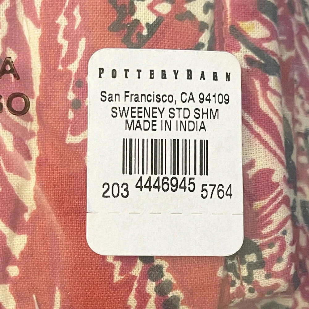 Pottery Barn Sweeney Paisley‎ quilted standard sham multi New pillow red